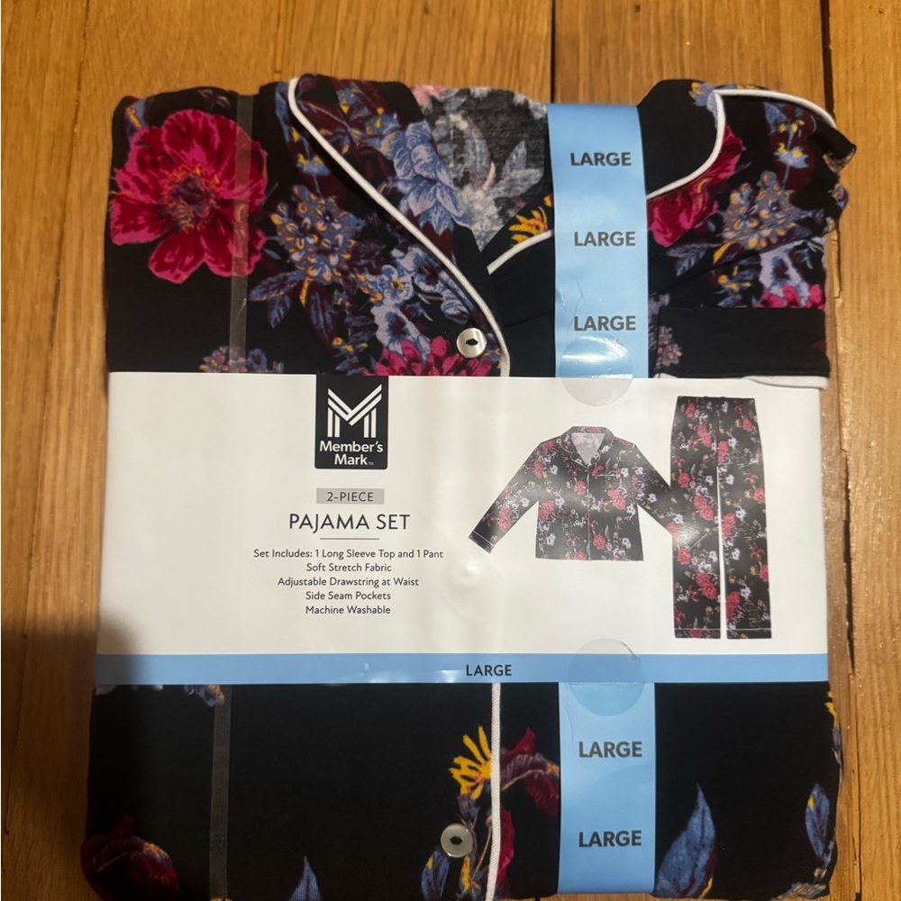 Member's Mark Women's Floral Pajama Set - Black